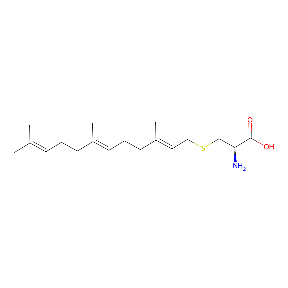 Farnesylcysteine molecular structure, CAS 68000-92-0