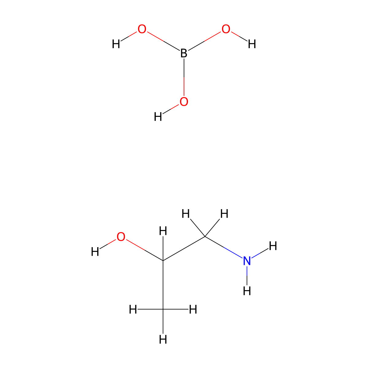 (2-Hydroxypropyl)ammonium dihydrogen orthoborate molecular structure, CAS 68003-13-4