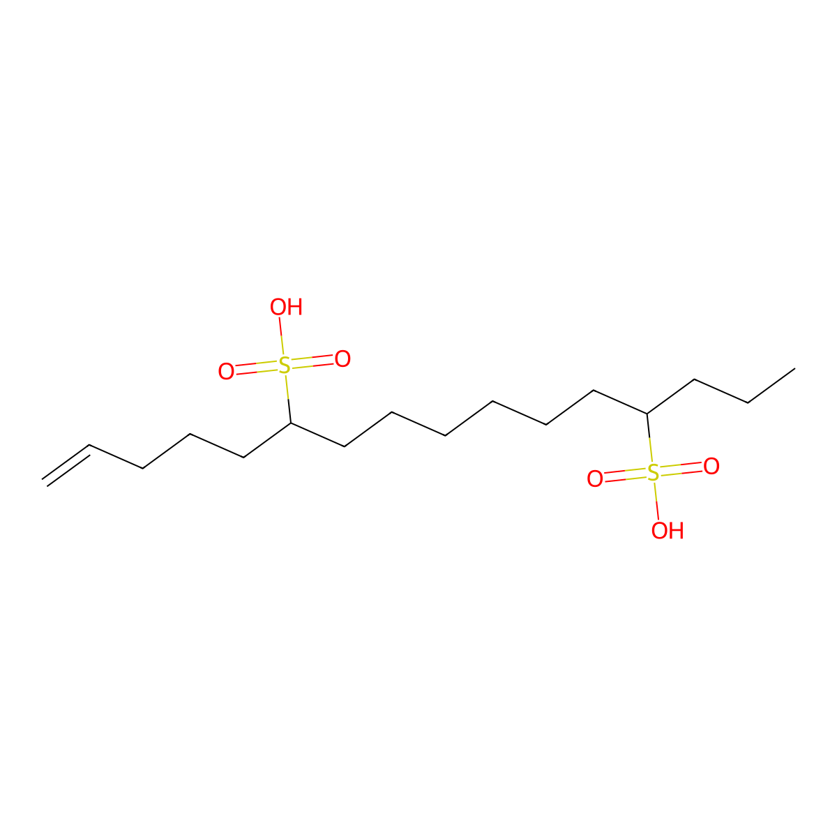 1-Hexadecenedisulfonic acid molecular structure, CAS 68003-19-0