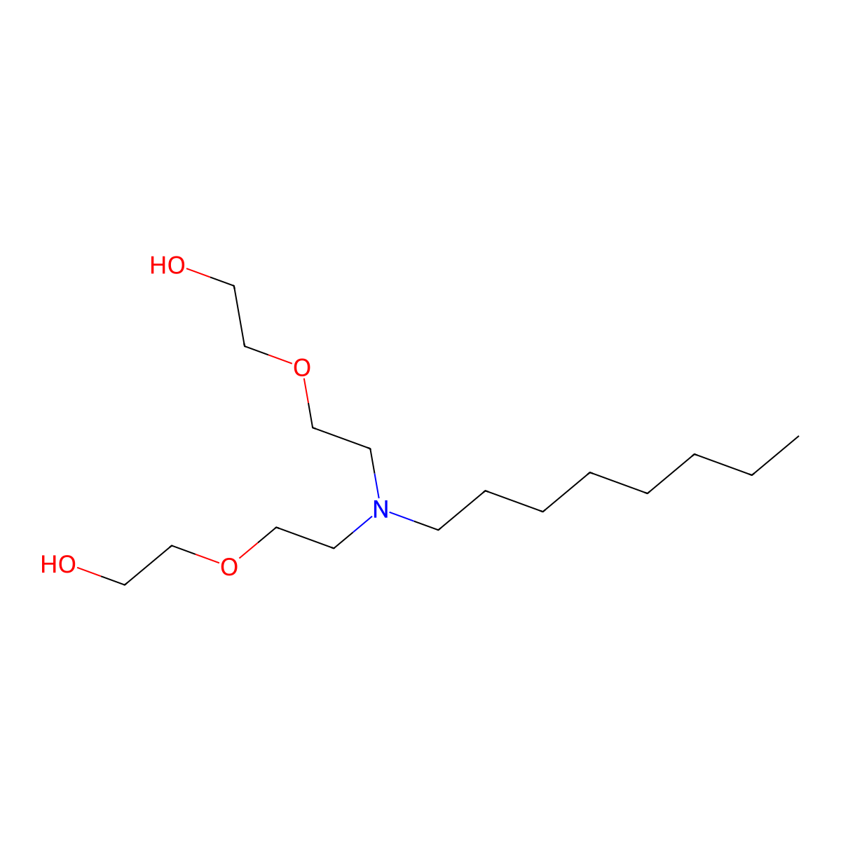Ethanol, 2,2'-((octylimino)bis(2,1-ethanediyloxy))bis- molecular structure, CAS 68003-29-2