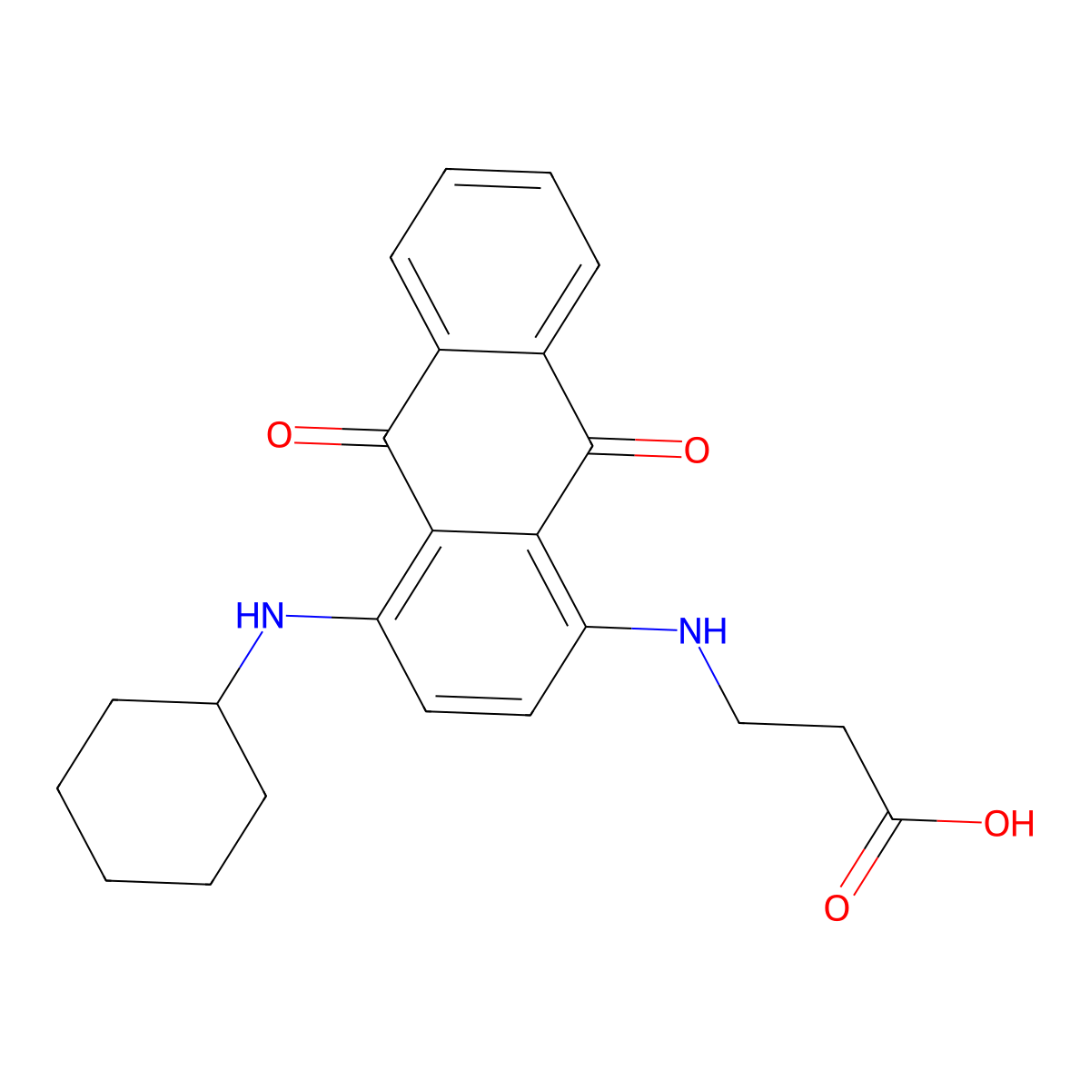 beta-Alanine, N-(4-(cyclohexylamino)-9,10-dihydro-9,10-dioxo-1-anthracenyl)- molecular structure, CAS 68003-43-0