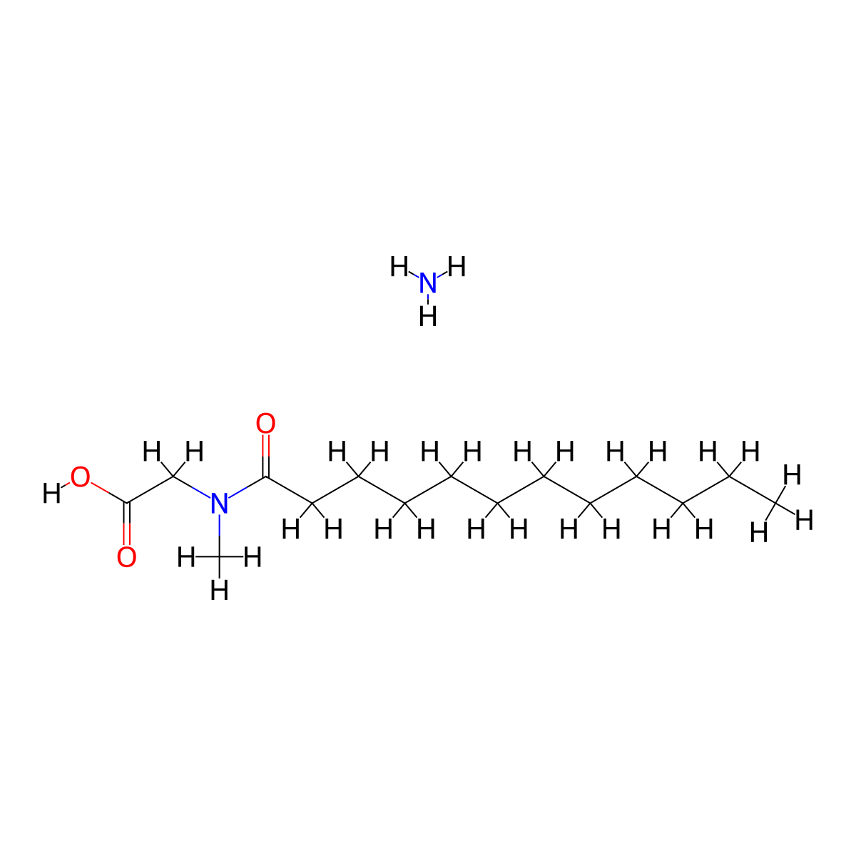 Ammonium Lauroyl Sarcosinate molecular structure, CAS 68003-46-3