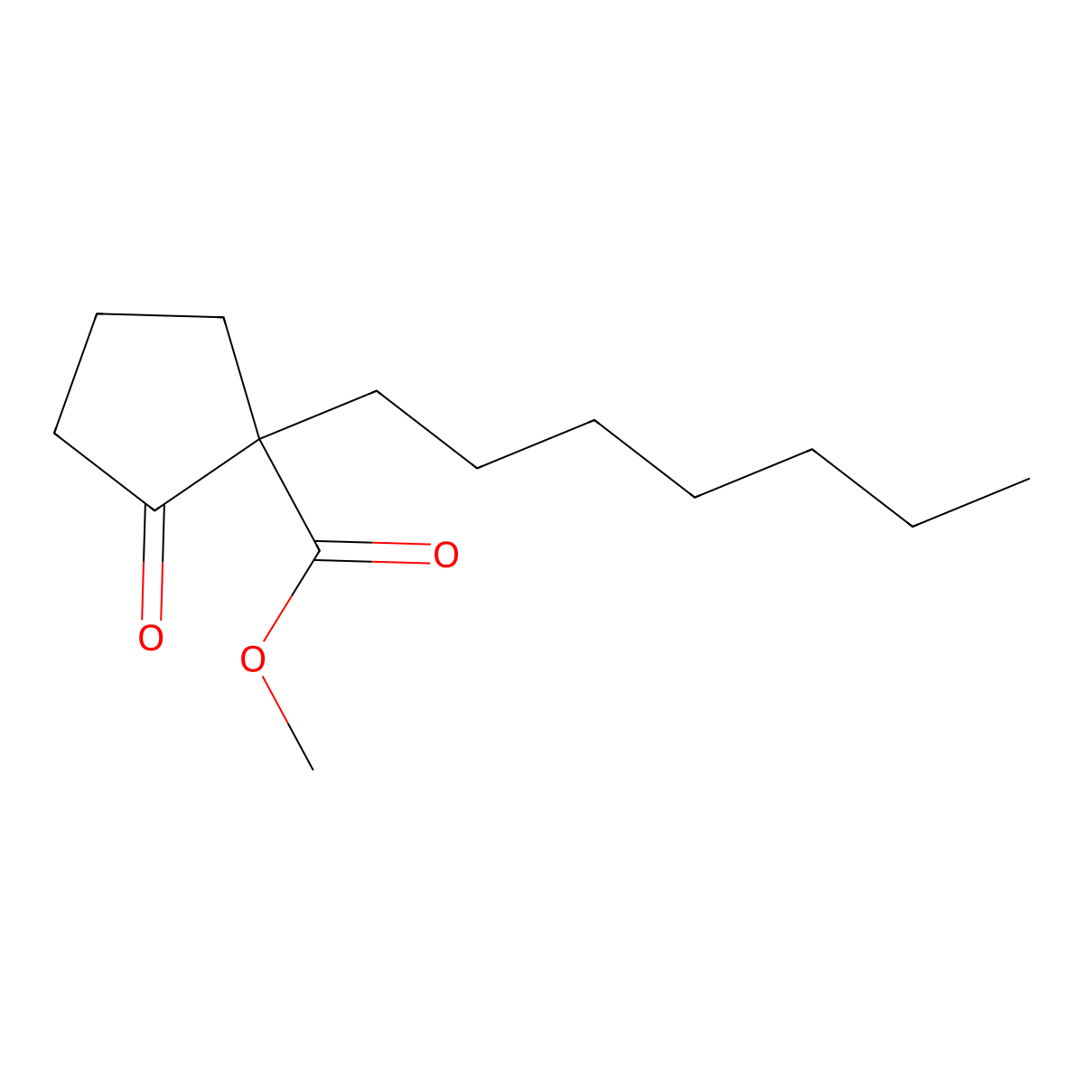 Cyclopentanecarboxylic acid, 1-heptyl-2-oxo-, methyl ester molecular structure, CAS 68003-53-2
