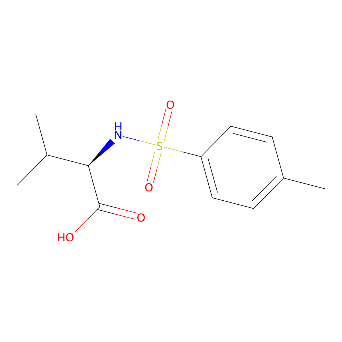 Tosyl valine, D- molecular structure, CAS 68005-71-0