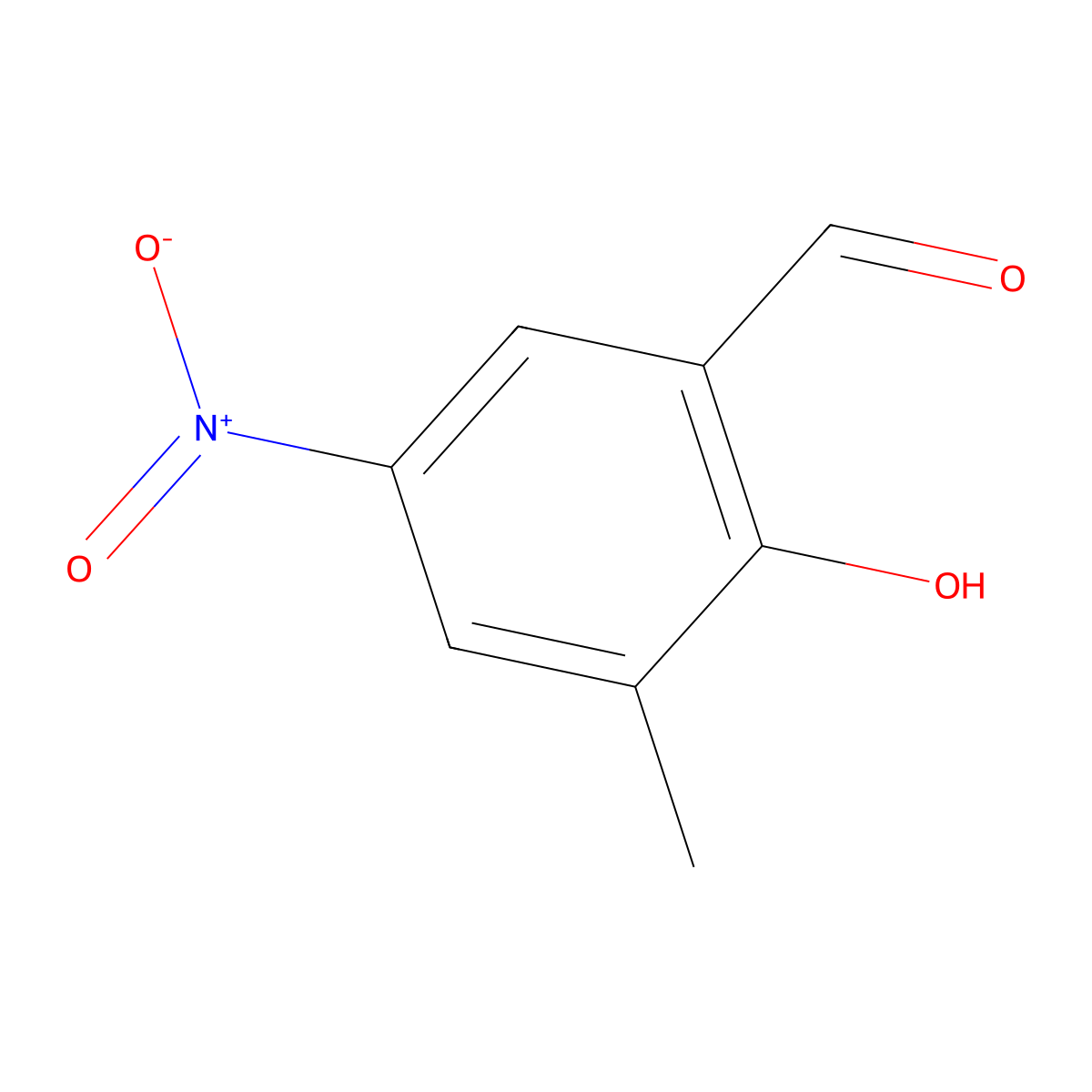 2-Hydroxy-3-methyl-5-nitrobenzaldehyde molecular structure, CAS 68007-03-4