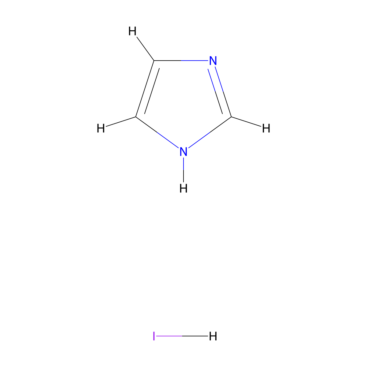1H-Imidazole, monohydriodide molecular structure, CAS 68007-08-9
