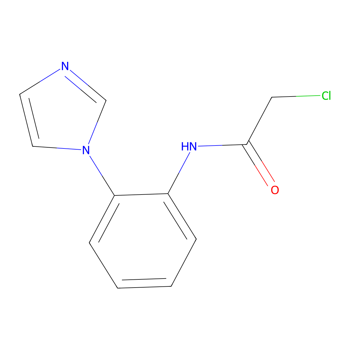 2-Chloro-N-(2-imidazol-1-yl-phenyl)-acetamide molecular structure, CAS 68007-74-9