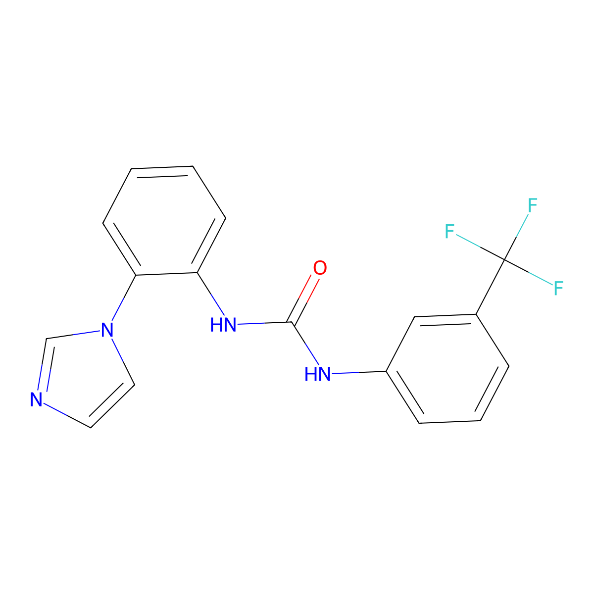 1-(2-Imidazol-1-ylphenyl)-3-[3-(trifluoromethyl)phenyl]urea molecular structure, CAS 68008-26-4