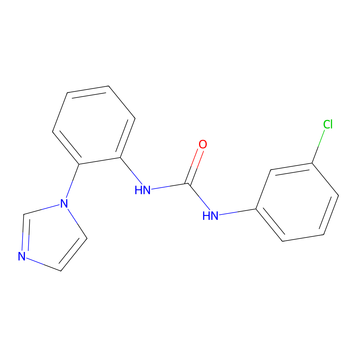N-(3-chlorophenyl)-N'-[2-(1H-imidazol-1-yl)phenyl]urea molecular structure, CAS 68008-39-9