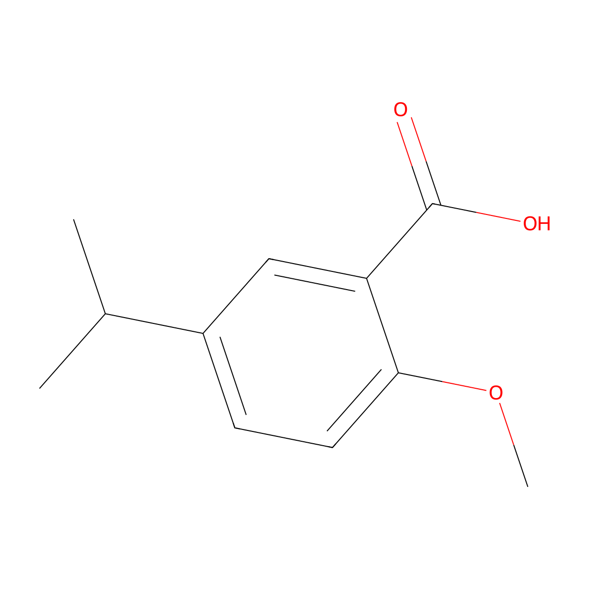 5-Isopropyl-2-methoxybenzoic acid molecular structure, CAS 68014-67-5