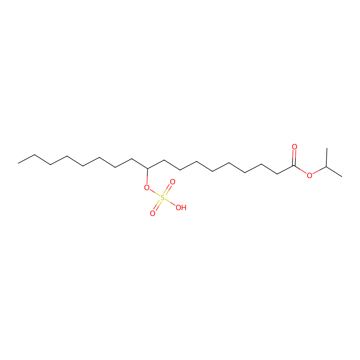 Octadecanoic acid, 9(or 10)-(sulfooxy)-, 1-(1-methylethyl) ester molecular structure, CAS 68015-70-3