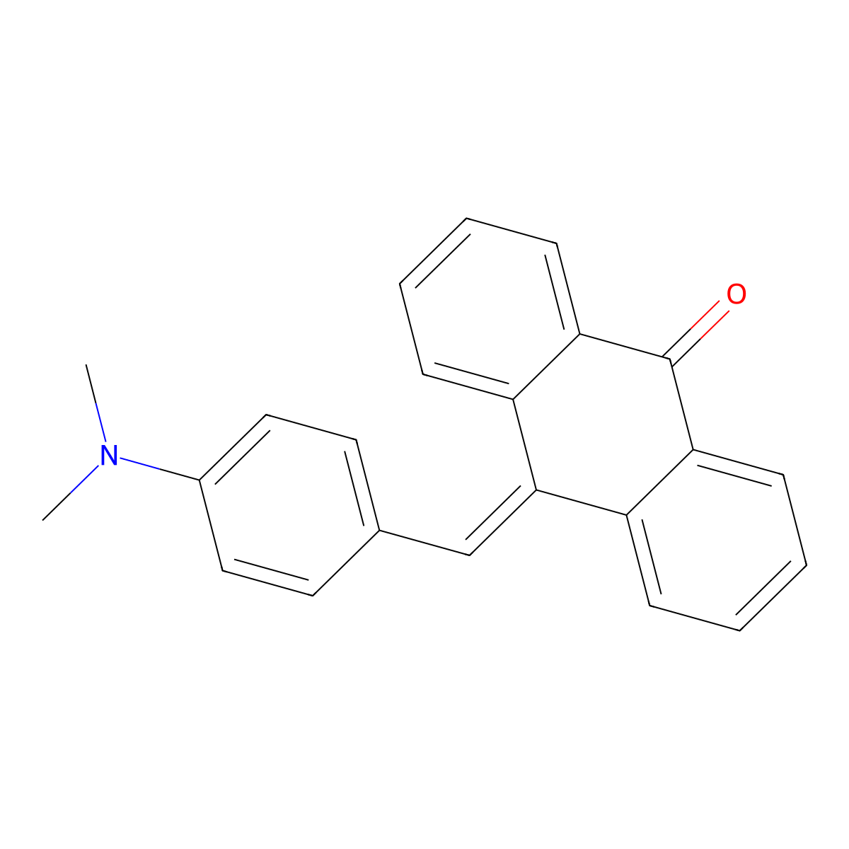 10-(4-(Dimethylamino)benzylidene)-9-anthrone molecular structure, CAS 68018-28-0