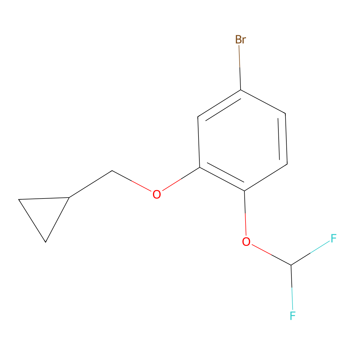 1-Bromo-3-cyclopropylmethoxy-4-difluoromethoxybenzene molecular structure, CAS 680184-55-8