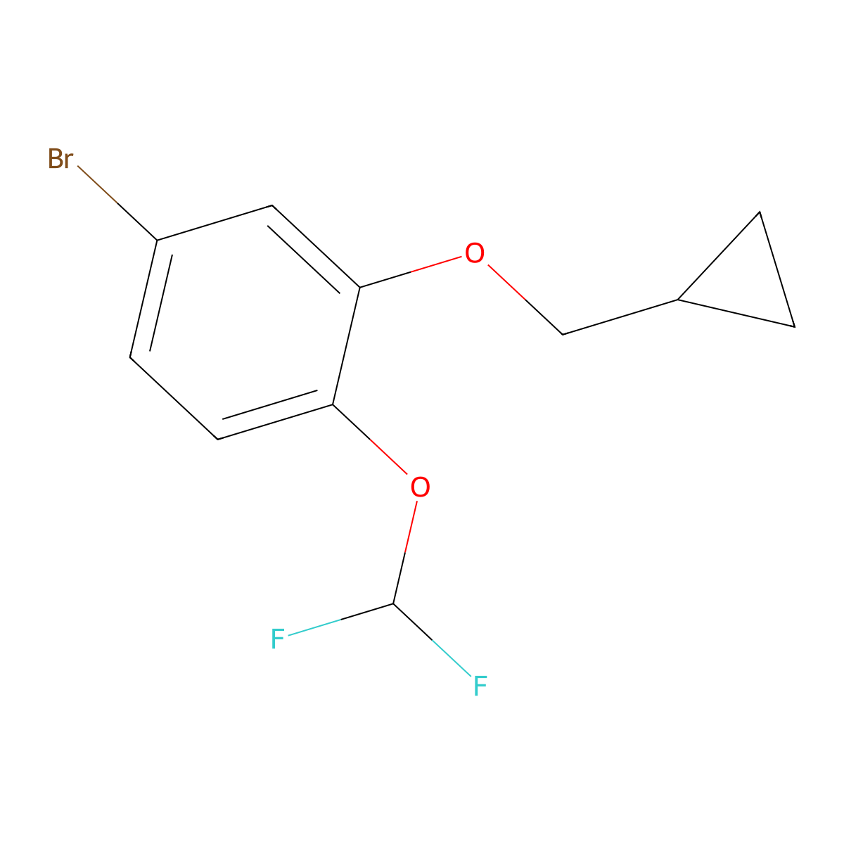 1-Bromo-3-cyclopropylmethoxy-4-difluoromethoxybenzene molecular structure, CAS 680184-55-8