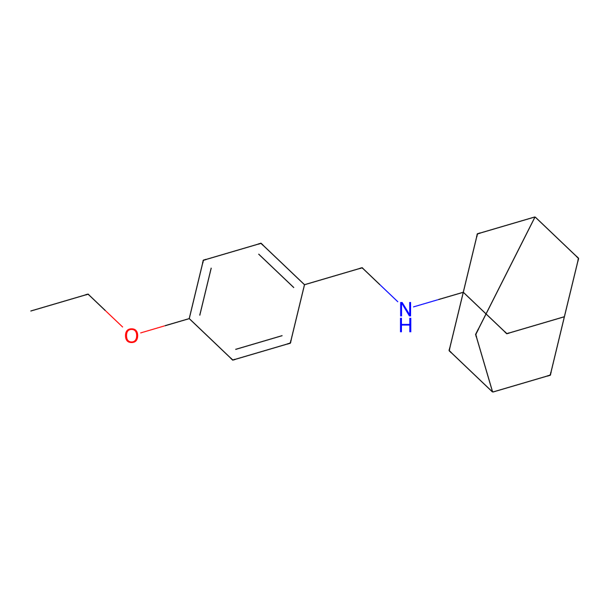 Adamantan-1-yl-(4-ethoxy-benzyl)-amine molecular structure, CAS 680185-51-7