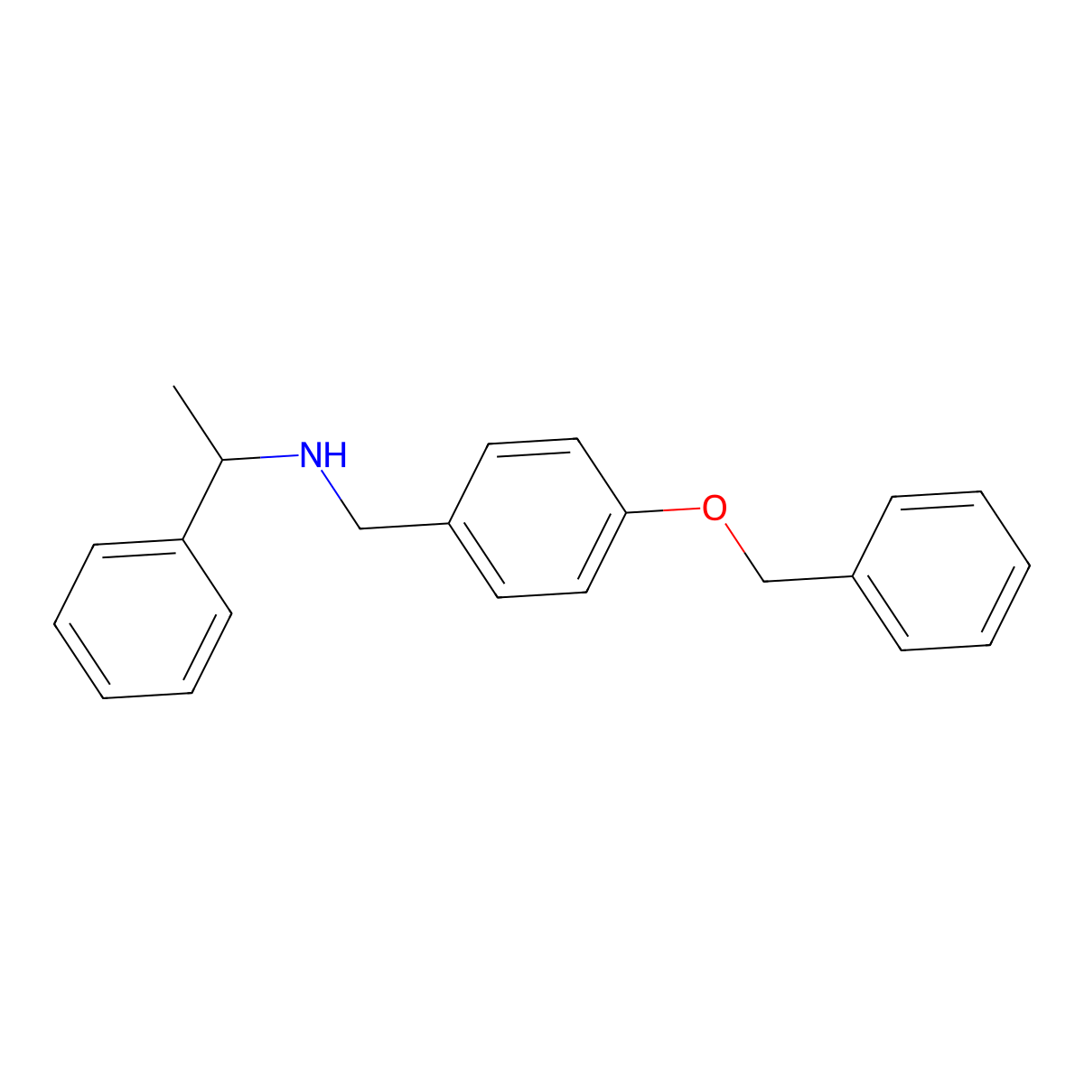 N-(4-(Benzyloxy)benzyl)-1-phenylethanamine molecular structure, CAS 680185-56-2