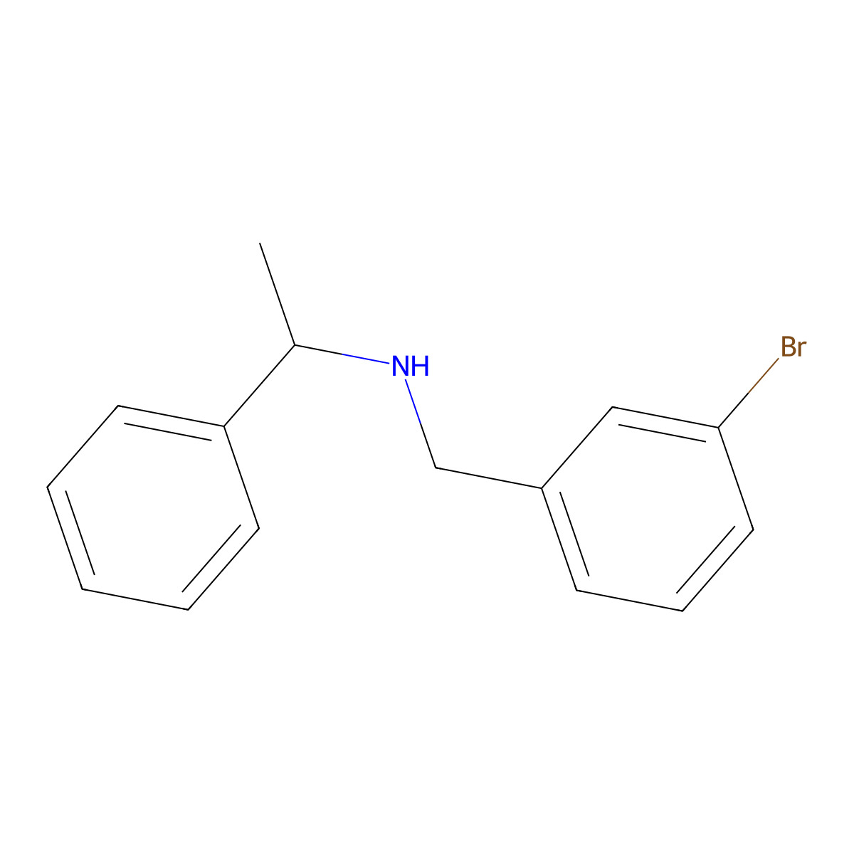 (3-Bromobenzyl)-(1-phenylethyl)amine molecular structure, CAS 680185-60-8