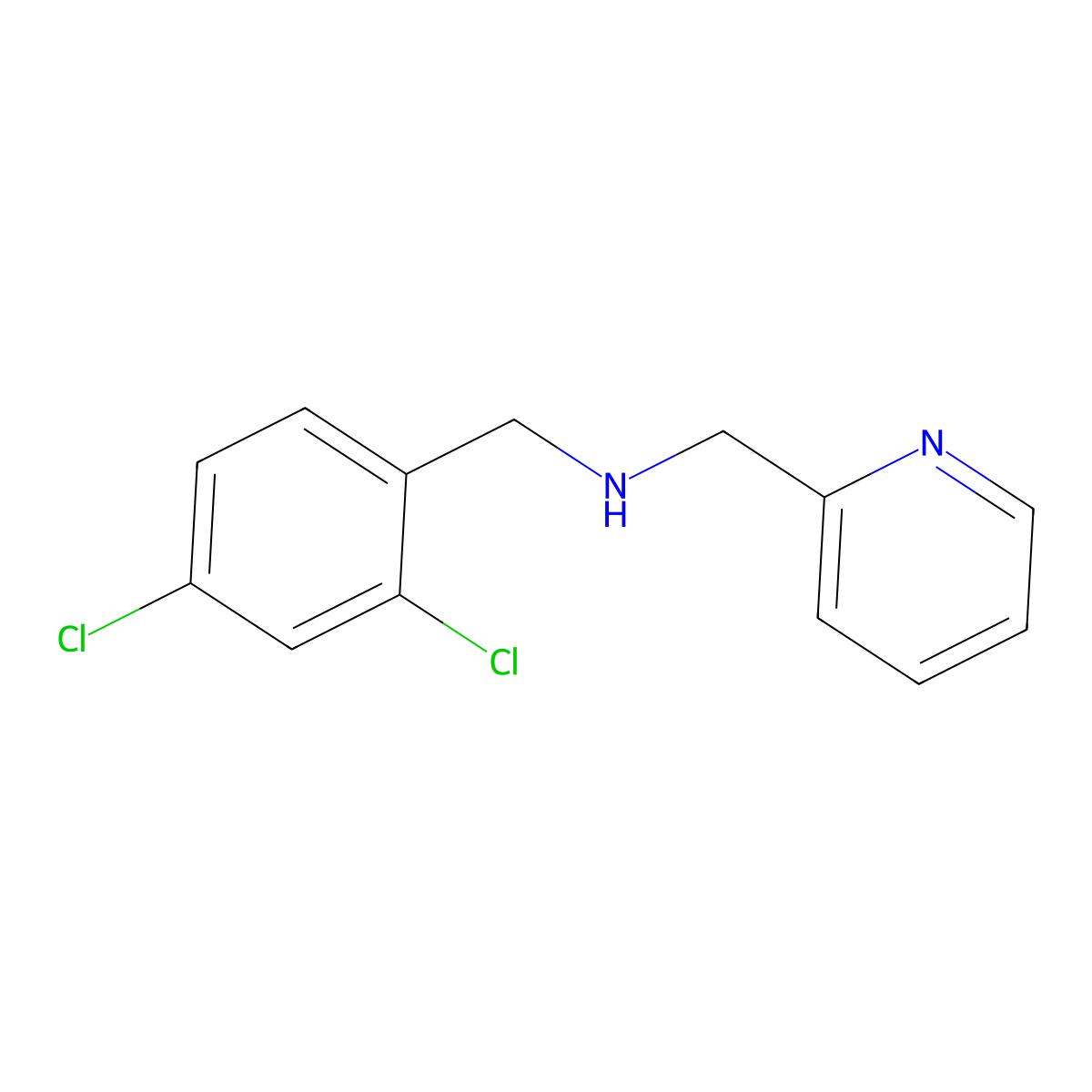 1-(2,4-dichlorophenyl)-N-(pyridin-2-ylmethyl)methanamine molecular structure, CAS 680185-73-3