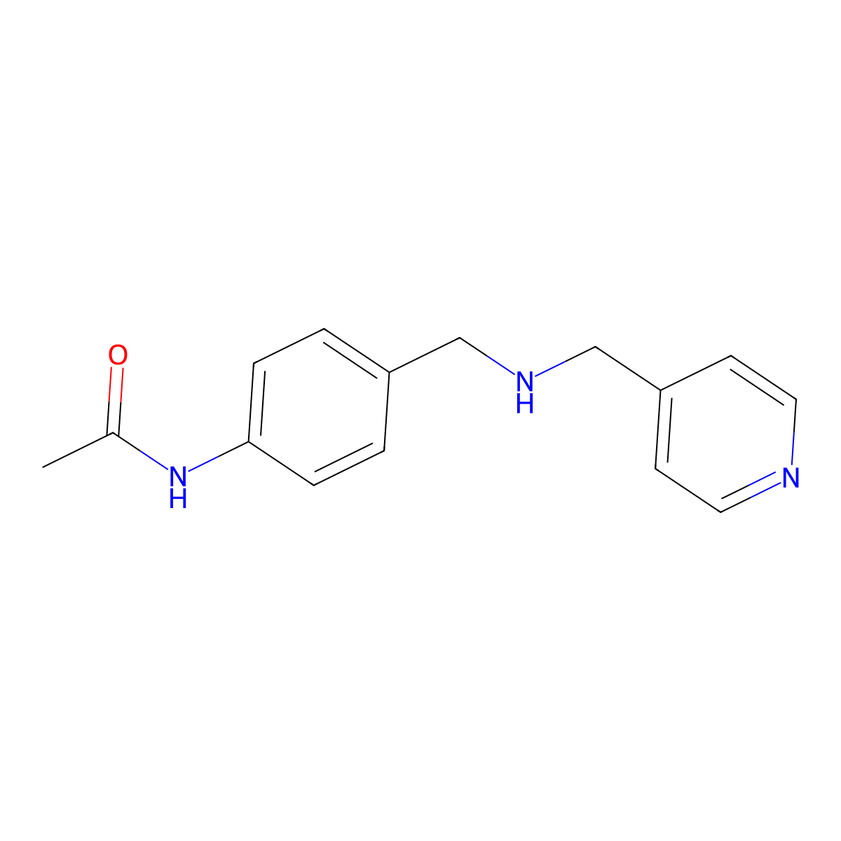 N-(4-(((Pyridin-4-ylmethyl)amino)methyl)phenyl)acetamide molecular structure, CAS 680185-79-9