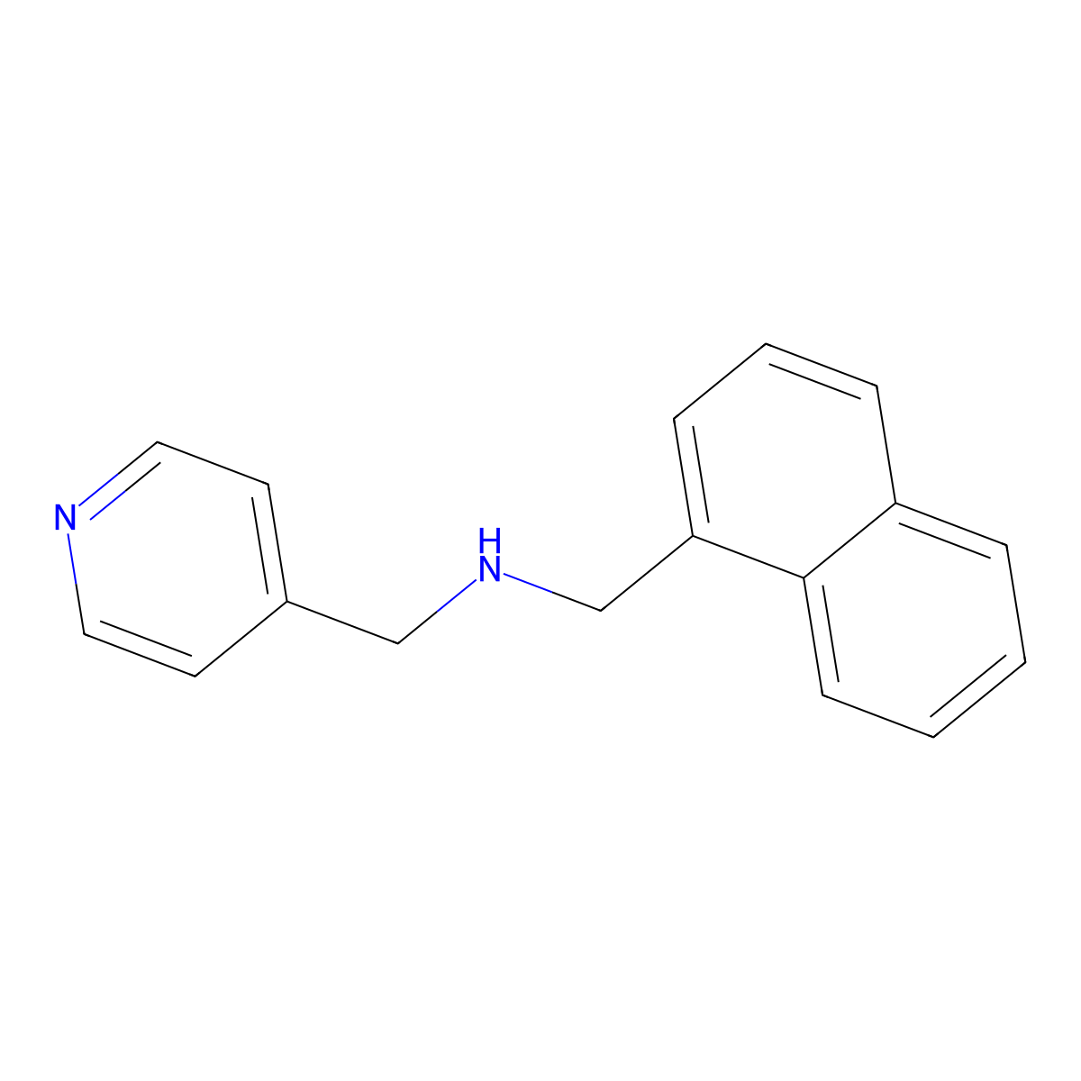 Naphthalen-1-ylmethyl-pyridin-4-ylmethyl-amine molecular structure, CAS 680185-80-2