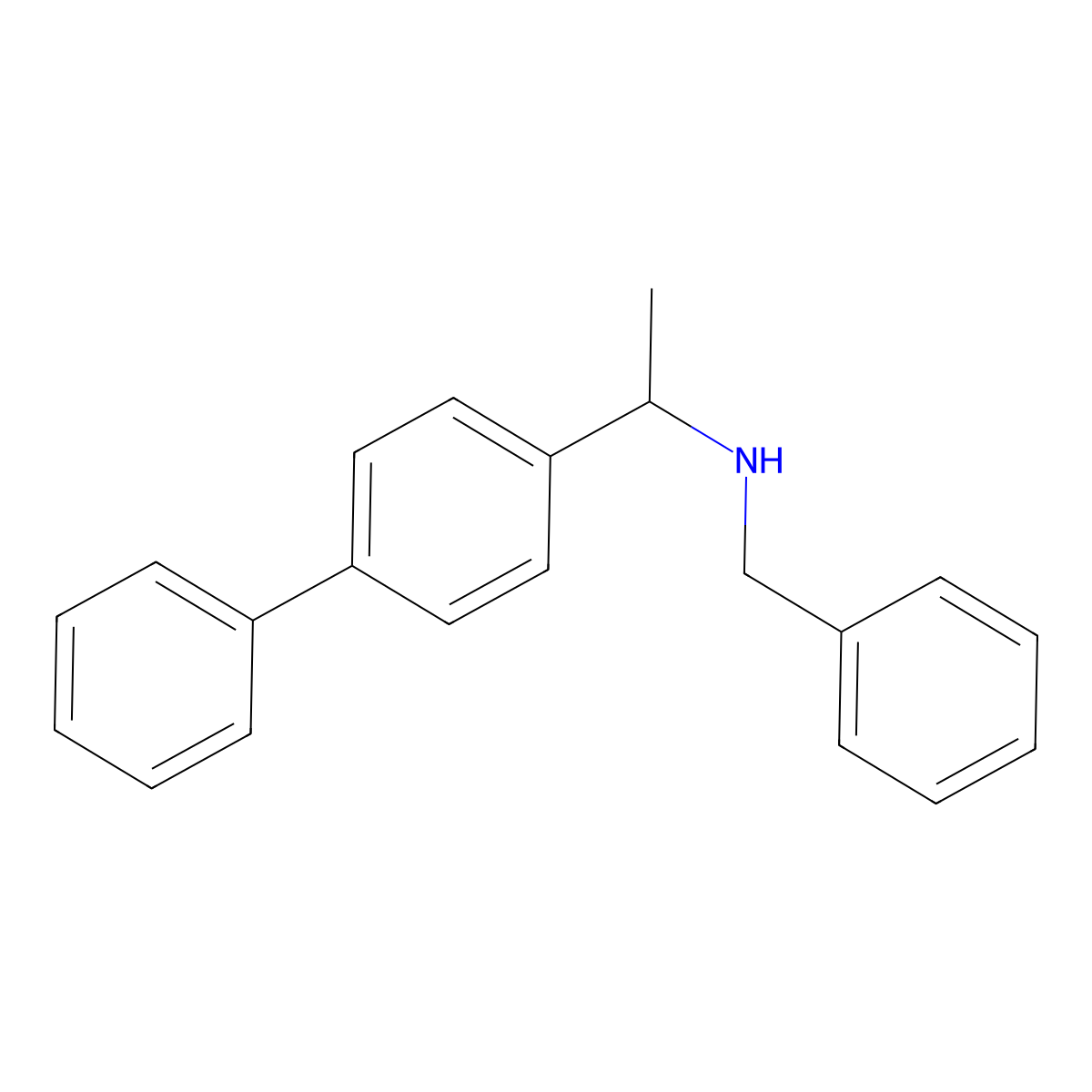 N-benzyl-1-(4-phenylphenyl)ethanamine molecular structure, CAS 680185-82-4