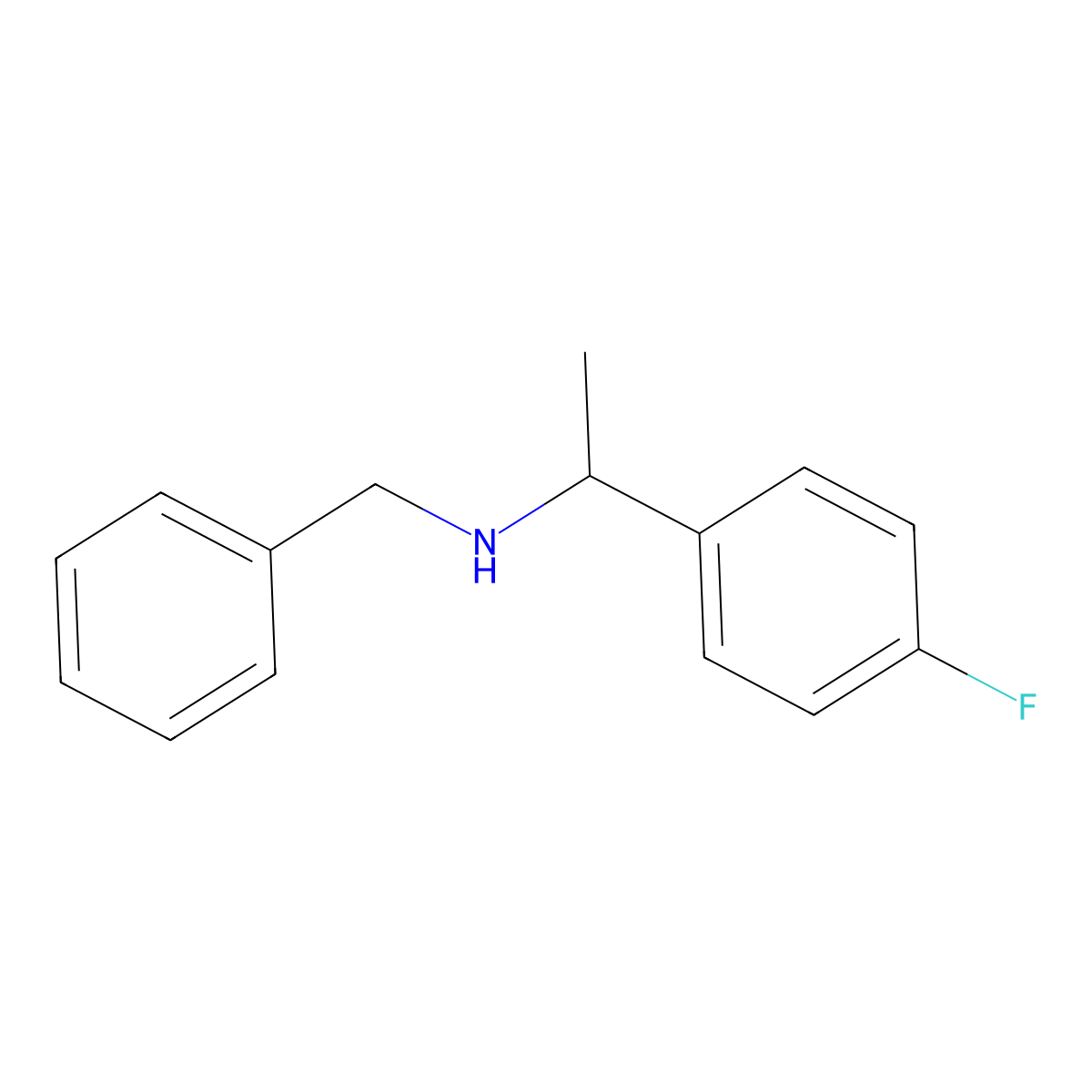4-Fluoro-alpha-methyl-N-(phenylmethyl)benzenemethanamine molecular structure, CAS 680185-84-6