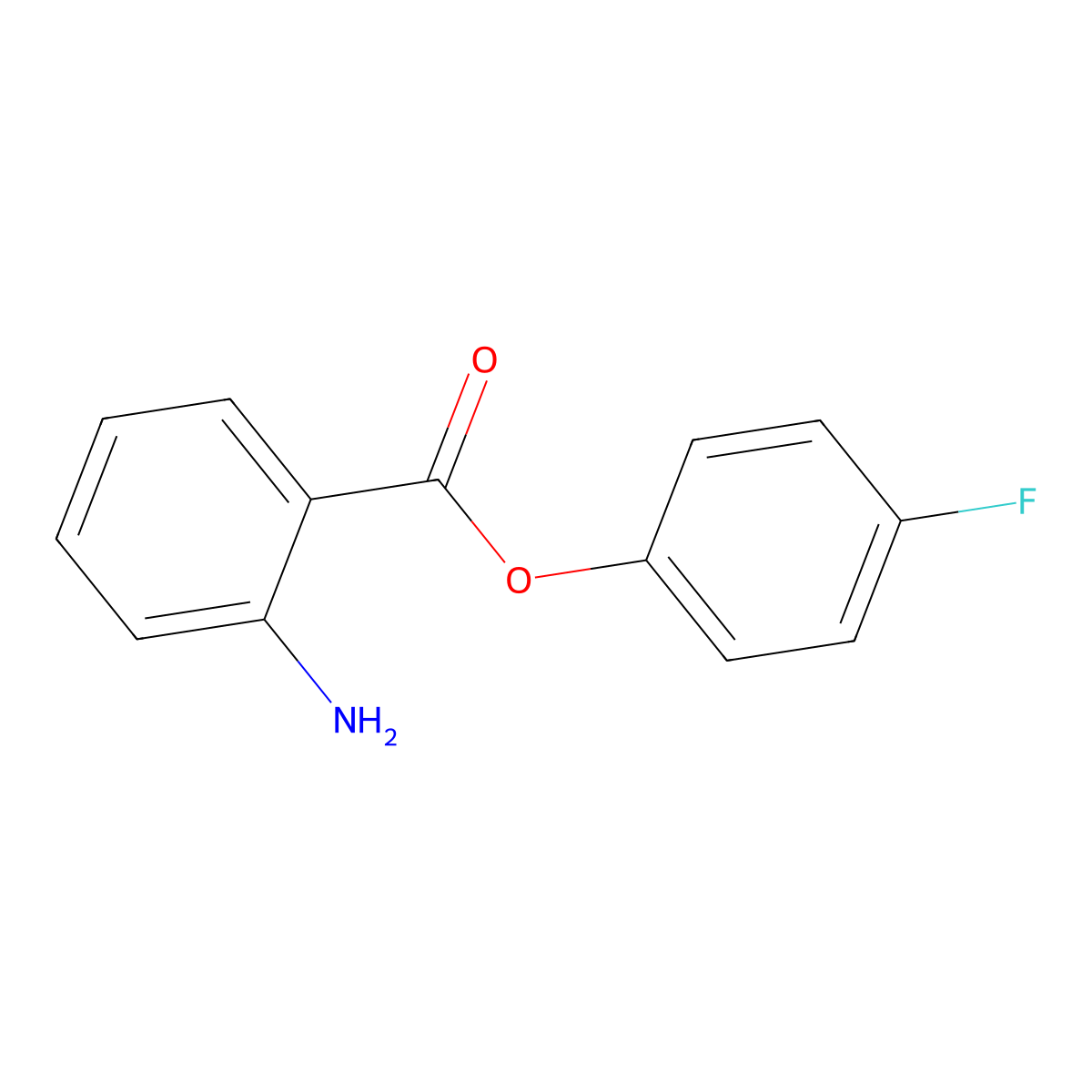(4-Fluorophenyl) 2-aminobenzoate molecular structure, CAS 680185-85-7