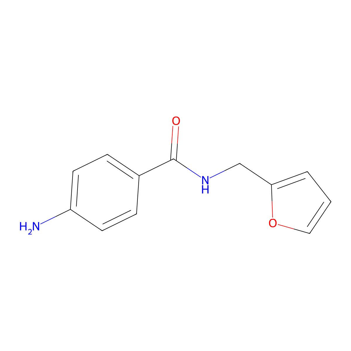 4-amino-N-(furan-2-ylmethyl)benzamide molecular structure, CAS 680185-86-8