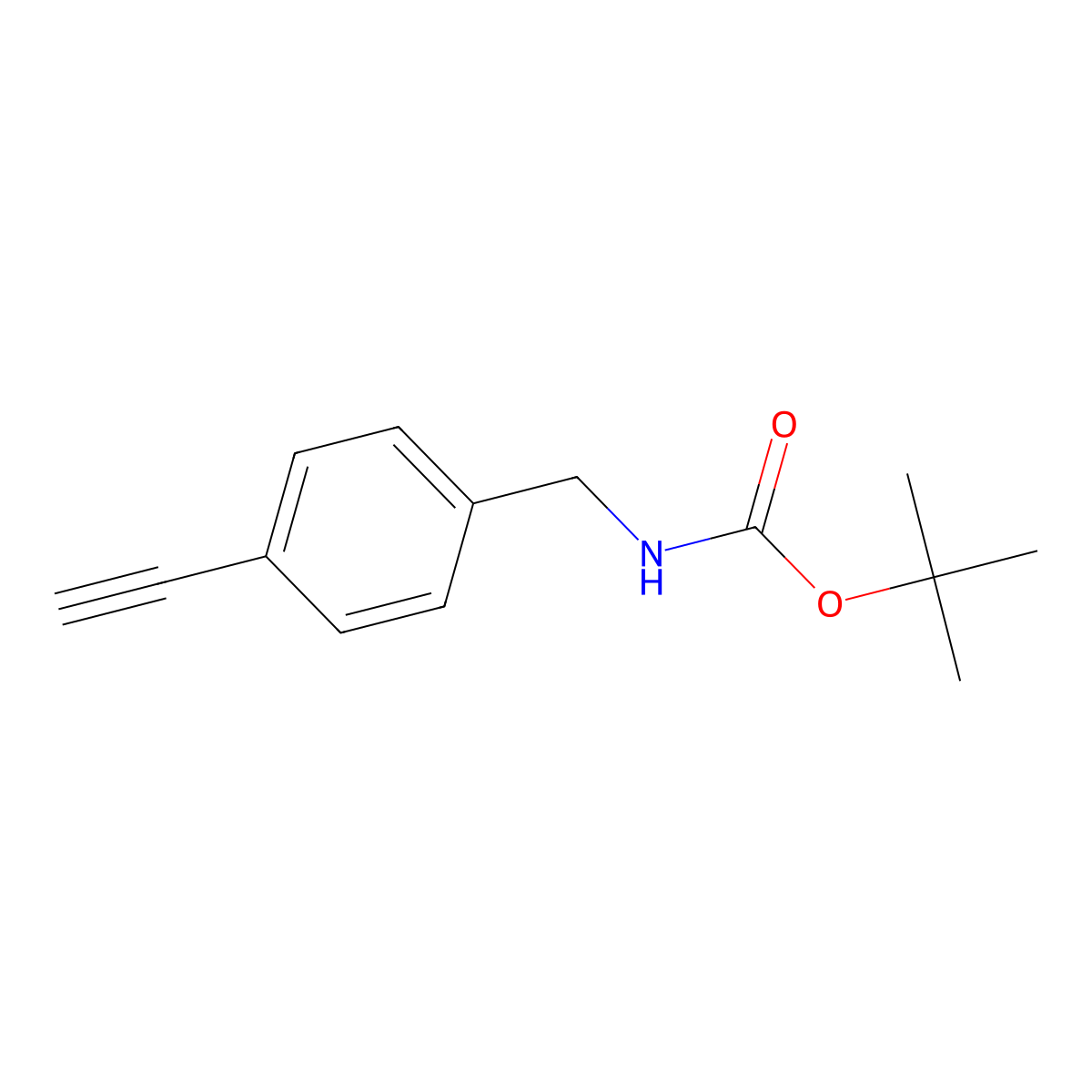 tert-butyl N-((4-ethynylphenyl)methyl)carbamate molecular structure, CAS 680190-96-9
