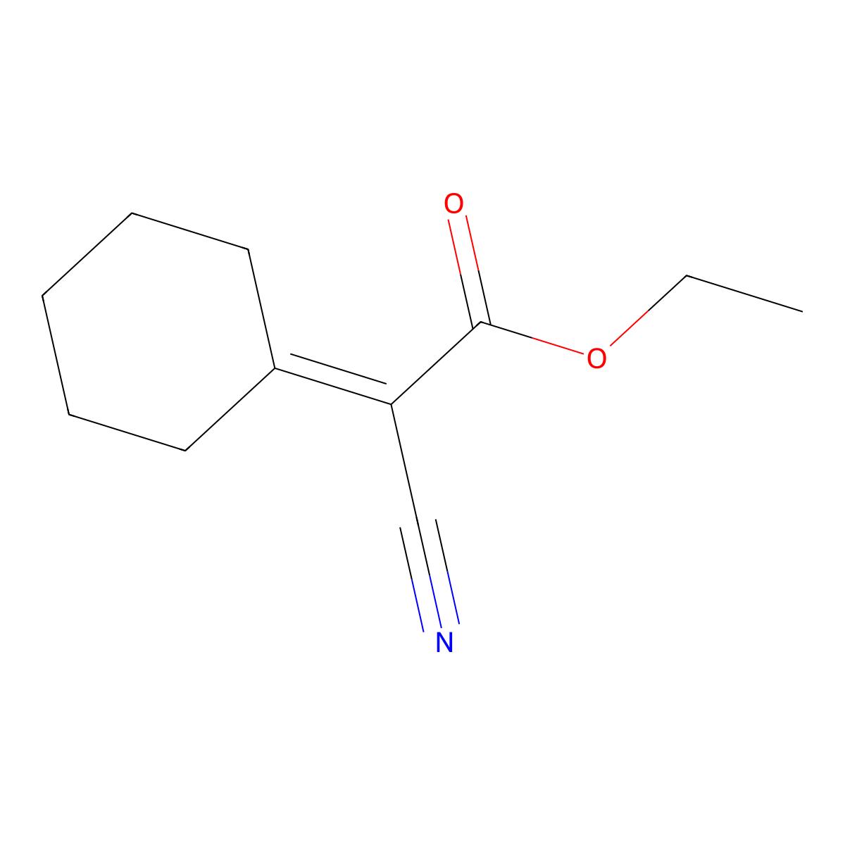 Ethyl cyanocyclohexylideneacetate molecular structure, CAS 6802-76-2