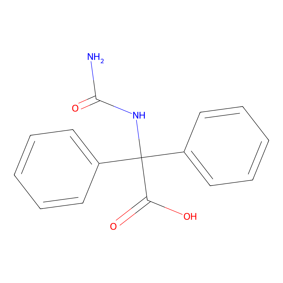 Diphenylhydantoic acid molecular structure, CAS 6802-95-5