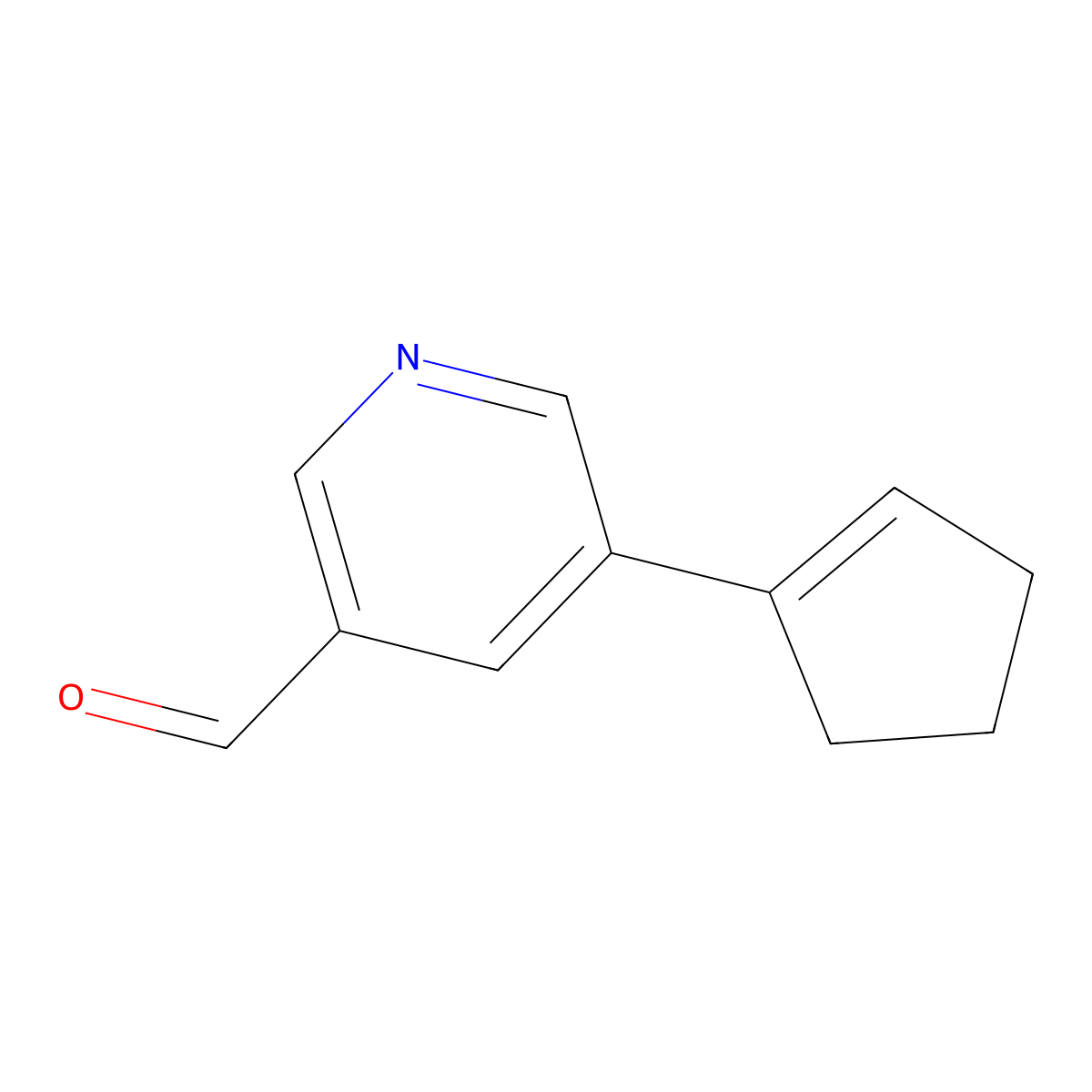 5-Cyclopenten-1-ylpyridine-3-carboxaldehyde molecular structure, CAS 680203-63-8