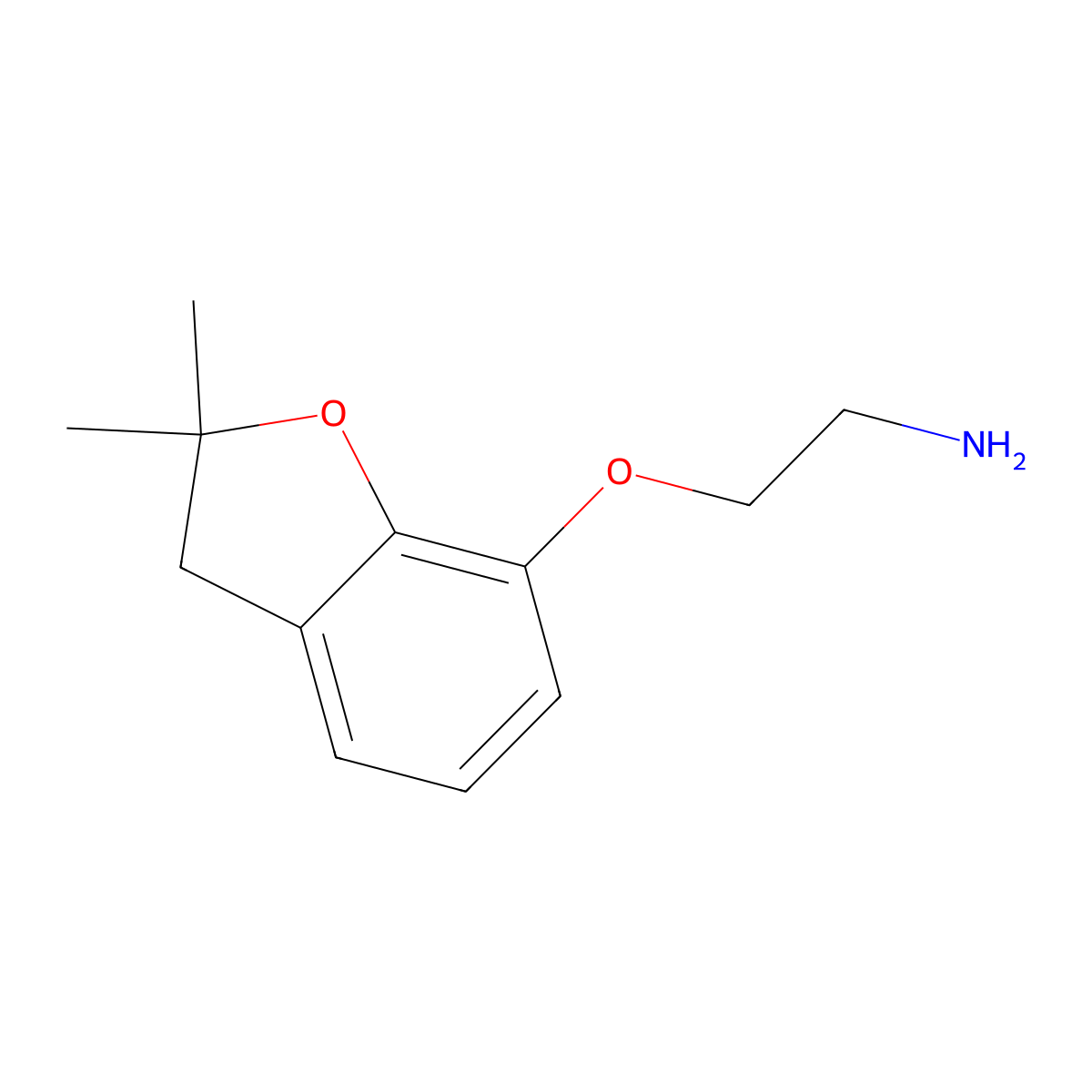 {2-[(2,2-Dimethyl-2,3-dihydro-1-benzofuran-7-yl)oxy]ethyl}amine hydrochloride molecular structure, CAS 680203-71-8
