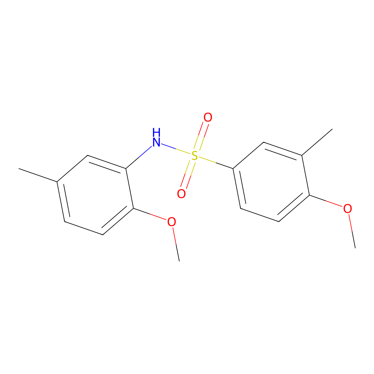4-methoxy-N-(2-methoxy-5-methylphenyl)-3-methylbenzenesulfonamide molecular structure, CAS 680207-04-9