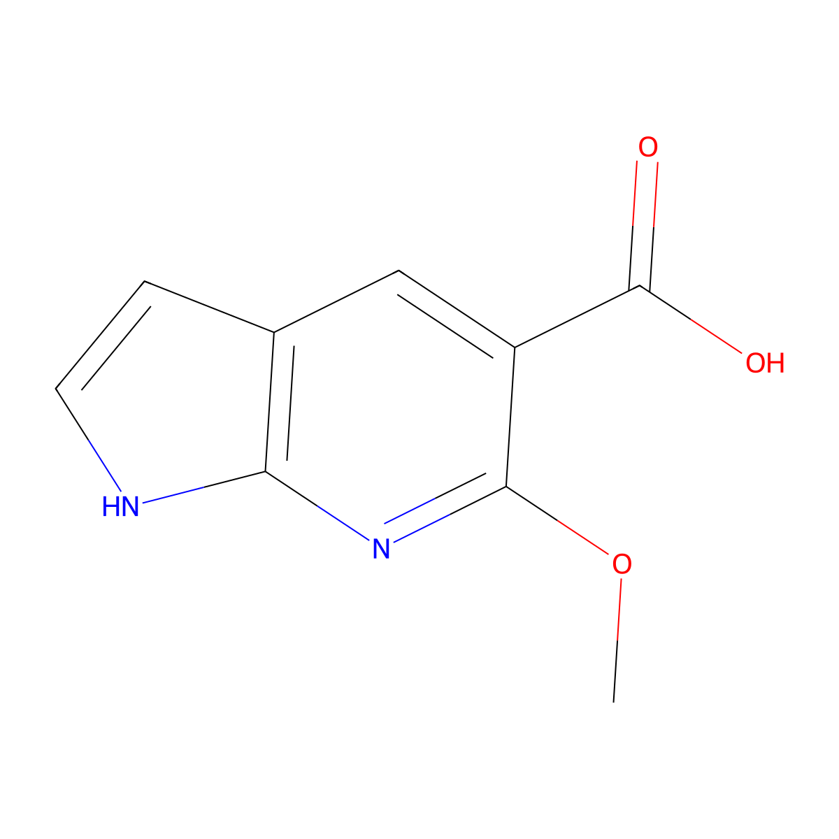 6-Methoxy-1H-pyrrolo[2,3-b]pyridine-5-carboxylic acid molecular structure, CAS 680208-62-2