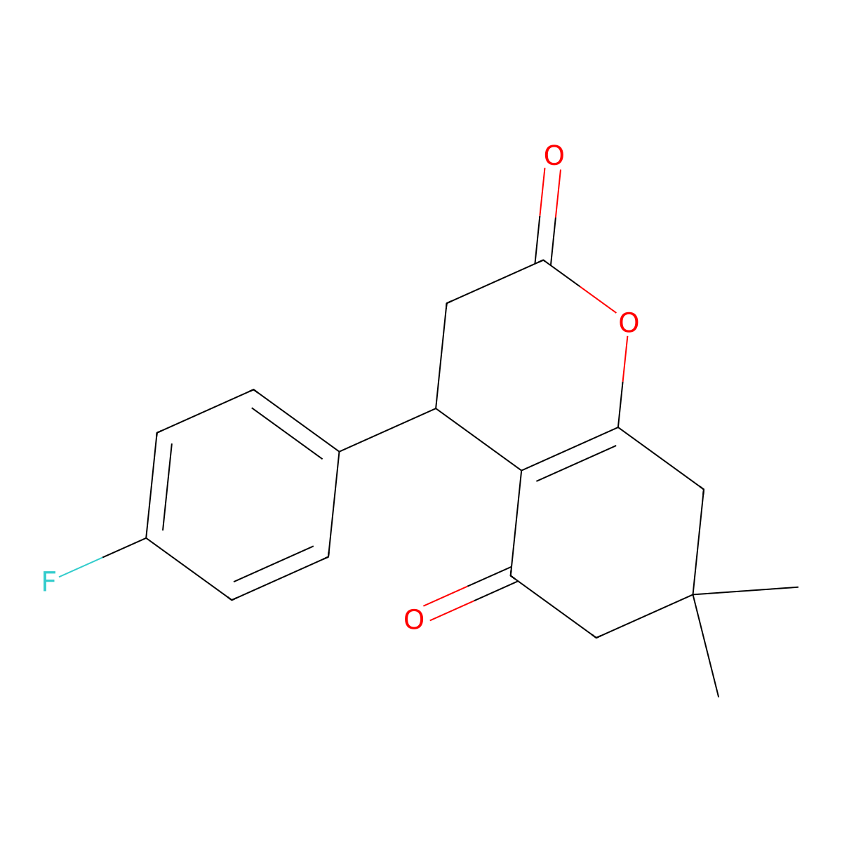 4-(4-Fluorophenyl)-7,7-dimethyl-3,4,6,8-tetrahydrochromene-2,5-dione molecular structure, CAS 680210-10-0