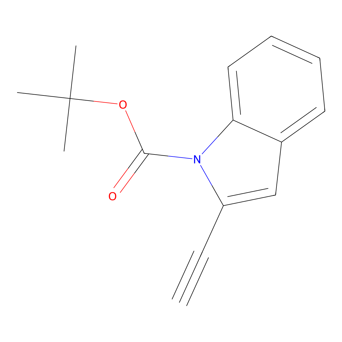 tert-butyl 2-ethynyl-1H-indole-1-carboxylate molecular structure, CAS 680210-66-6