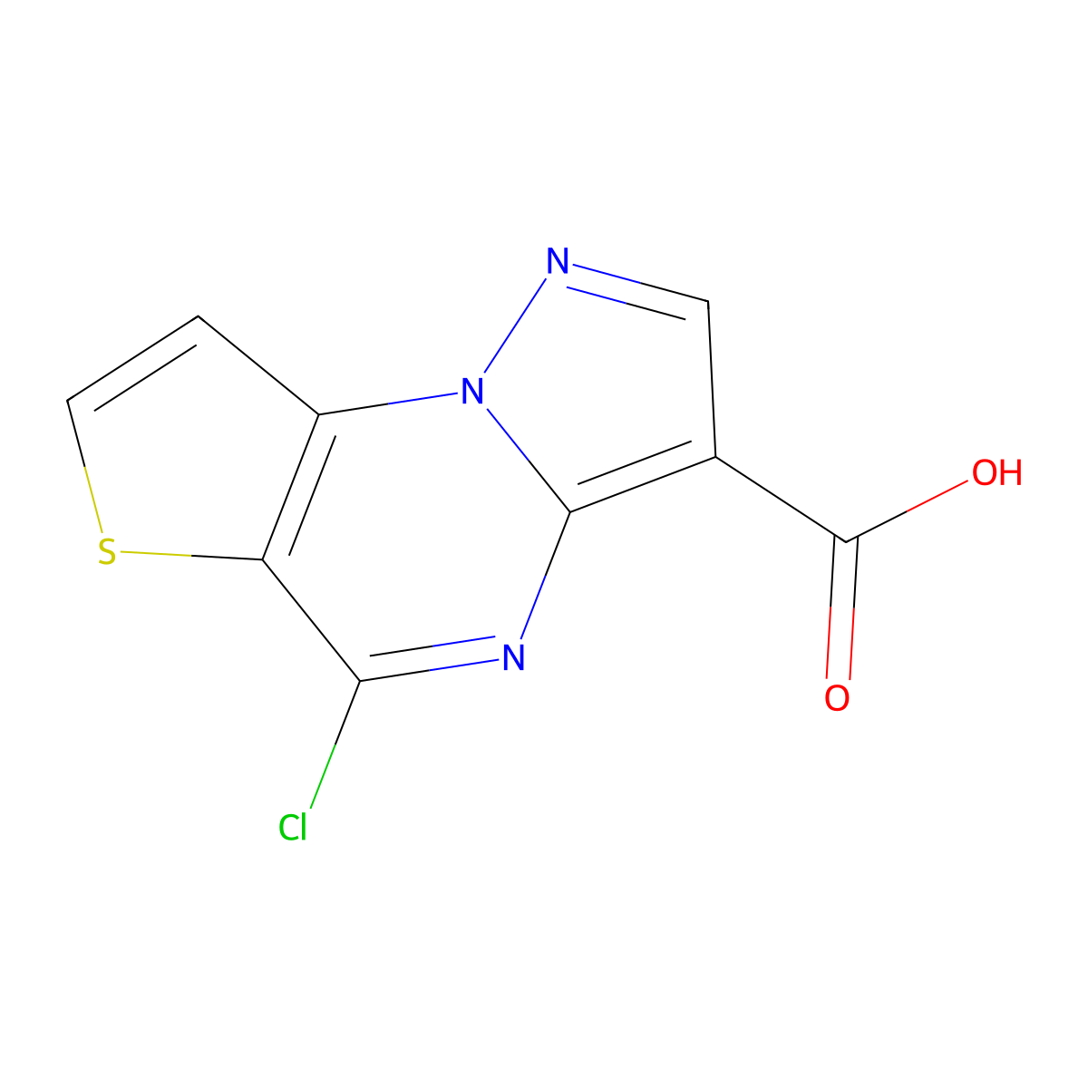 5-Chloropyrazolo[1,5-a]thieno[2,3-e]pyrimidine-3-carboxylic acid molecular structure, CAS 680210-93-9