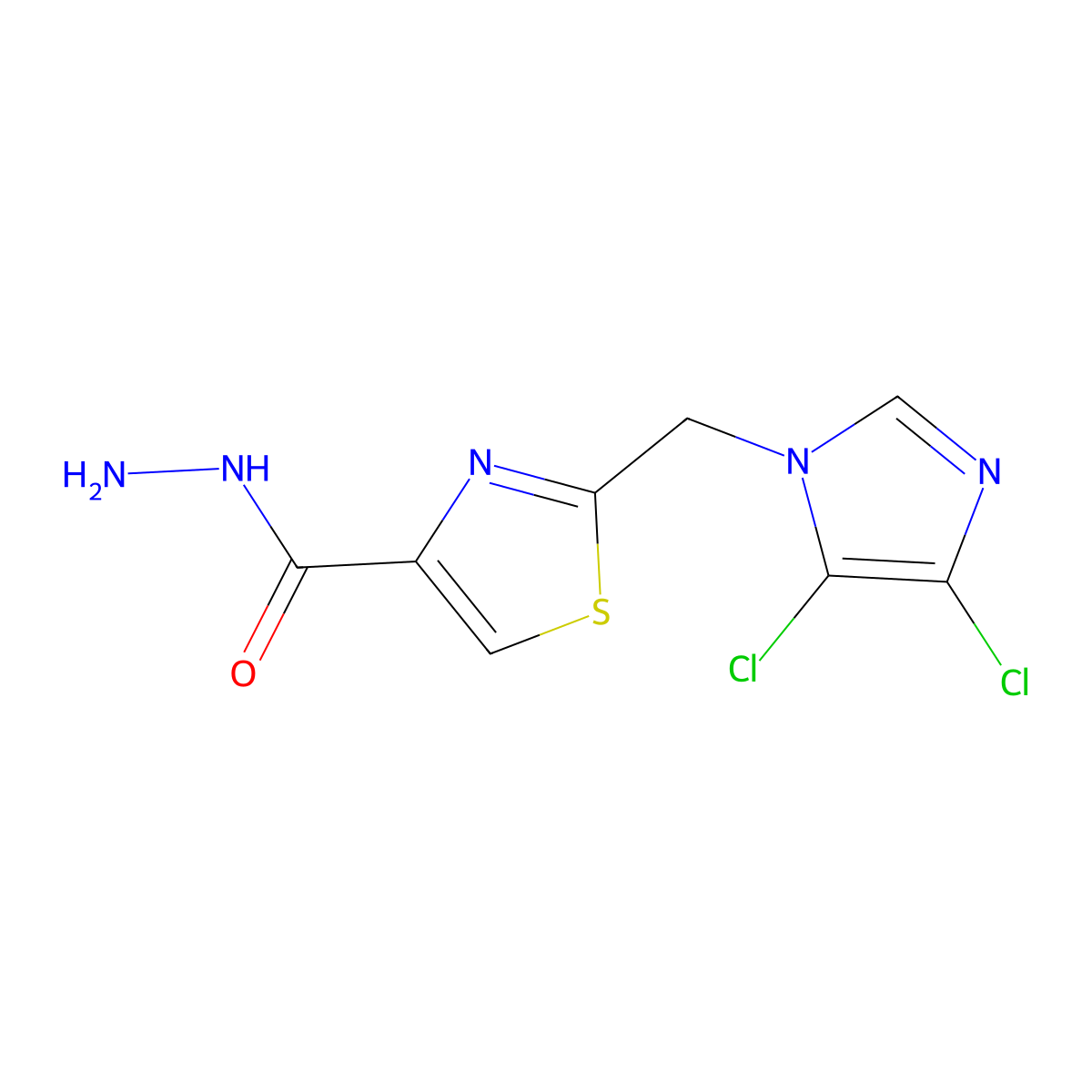 2-[(4,5-Dichloroimidazol-1-yl)methyl]-1,3-thiazole-4-carbohydrazide molecular structure, CAS 680211-56-7