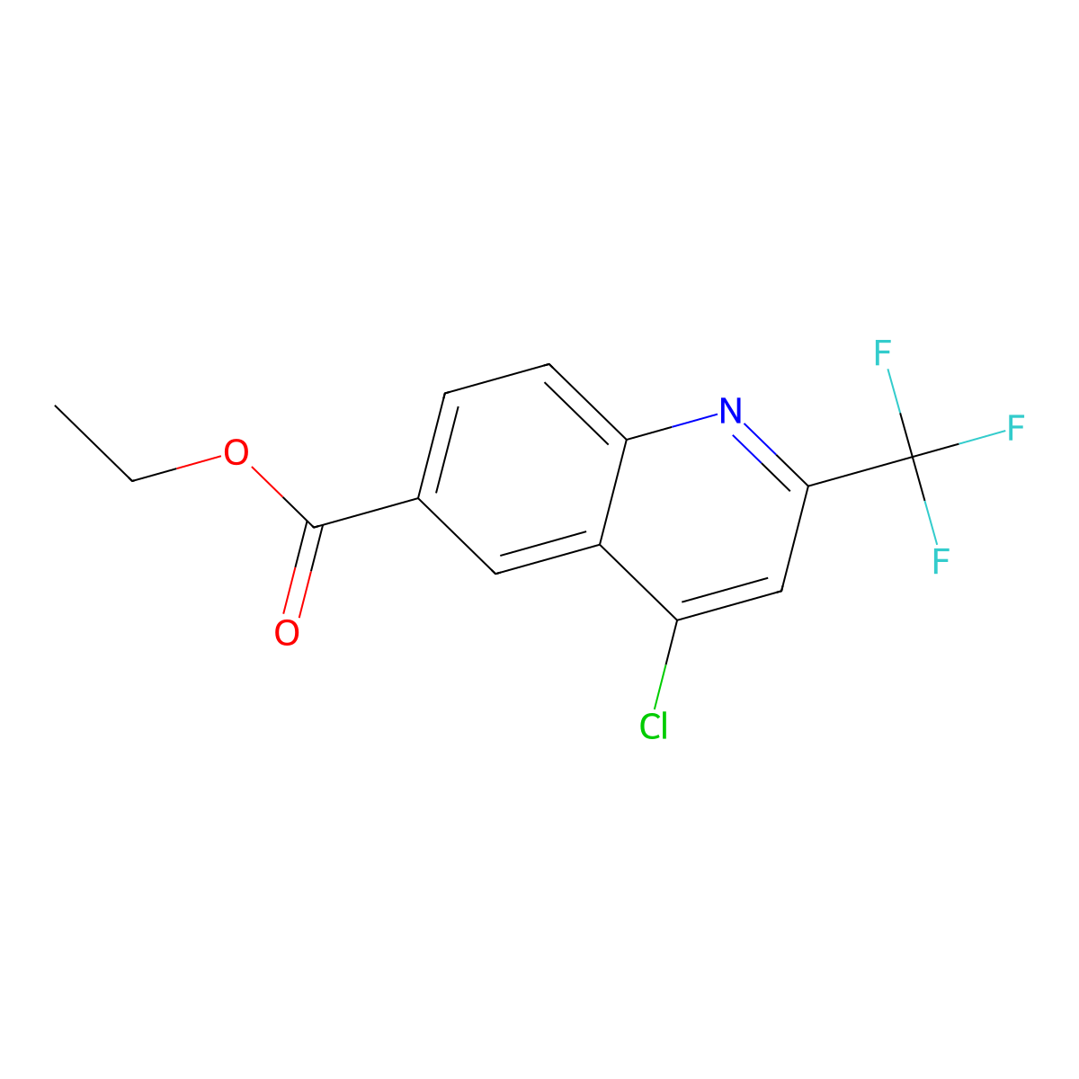 Ethyl 4-chloro-2-(trifluoromethyl)quinoline-6-carboxylate molecular structure, CAS 680211-86-3