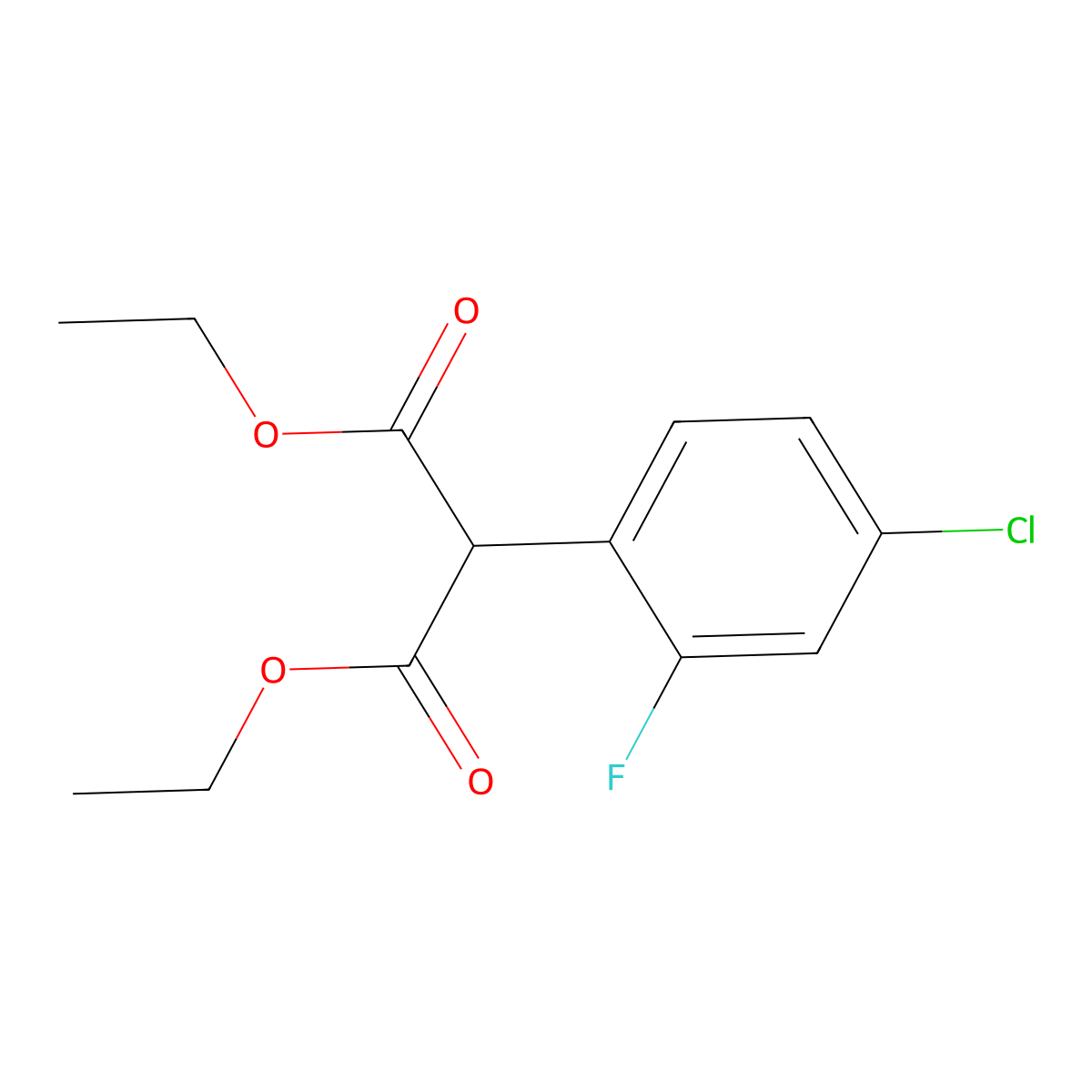Diethyl 2-(4-chloro-2-fluorophenyl)malonate molecular structure, CAS 680211-90-9