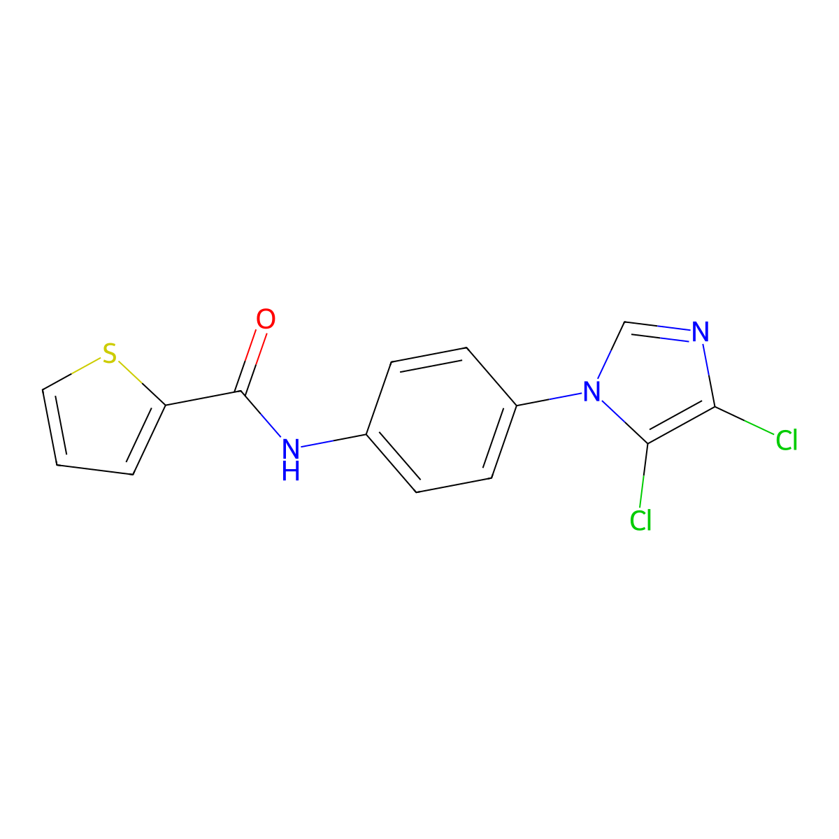N-[4-(4,5-dichloroimidazol-1-yl)phenyl]thiophene-2-carboxamide molecular structure, CAS 680212-03-7