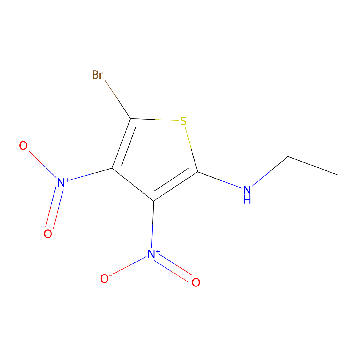 5-bromo-N-ethyl-3,4-dinitrothiophen-2-amine molecular structure, CAS 680212-43-5