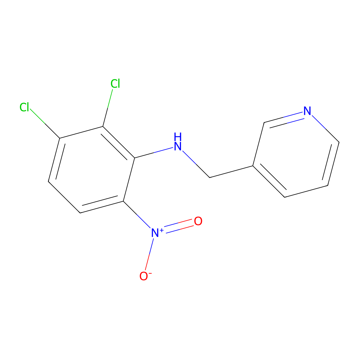 N1-(3-pyridylmethyl)-2,3-dichloro-6-nitroaniline molecular structure, CAS 680212-52-6