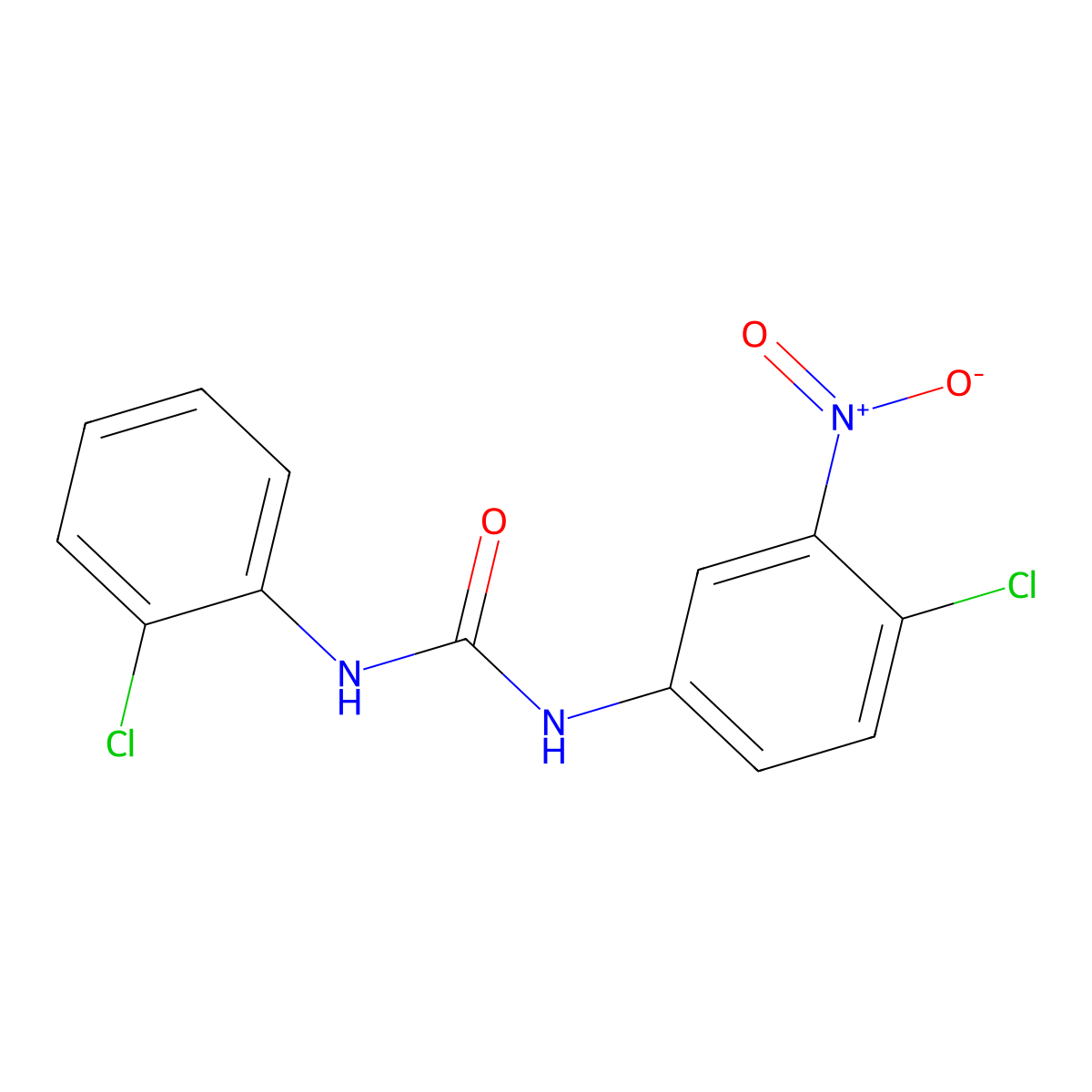 1-(4-Chloro-3-nitrophenyl)-3-(2-chlorophenyl)urea molecular structure, CAS 680212-53-7