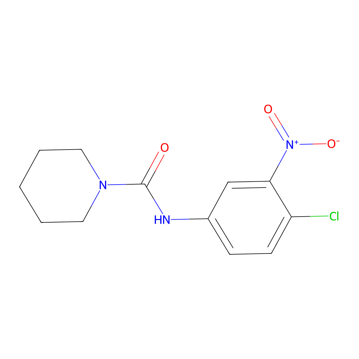 N-(4-chloro-3-nitrophenyl)piperidine-1-carboxamide molecular structure, CAS 680212-54-8