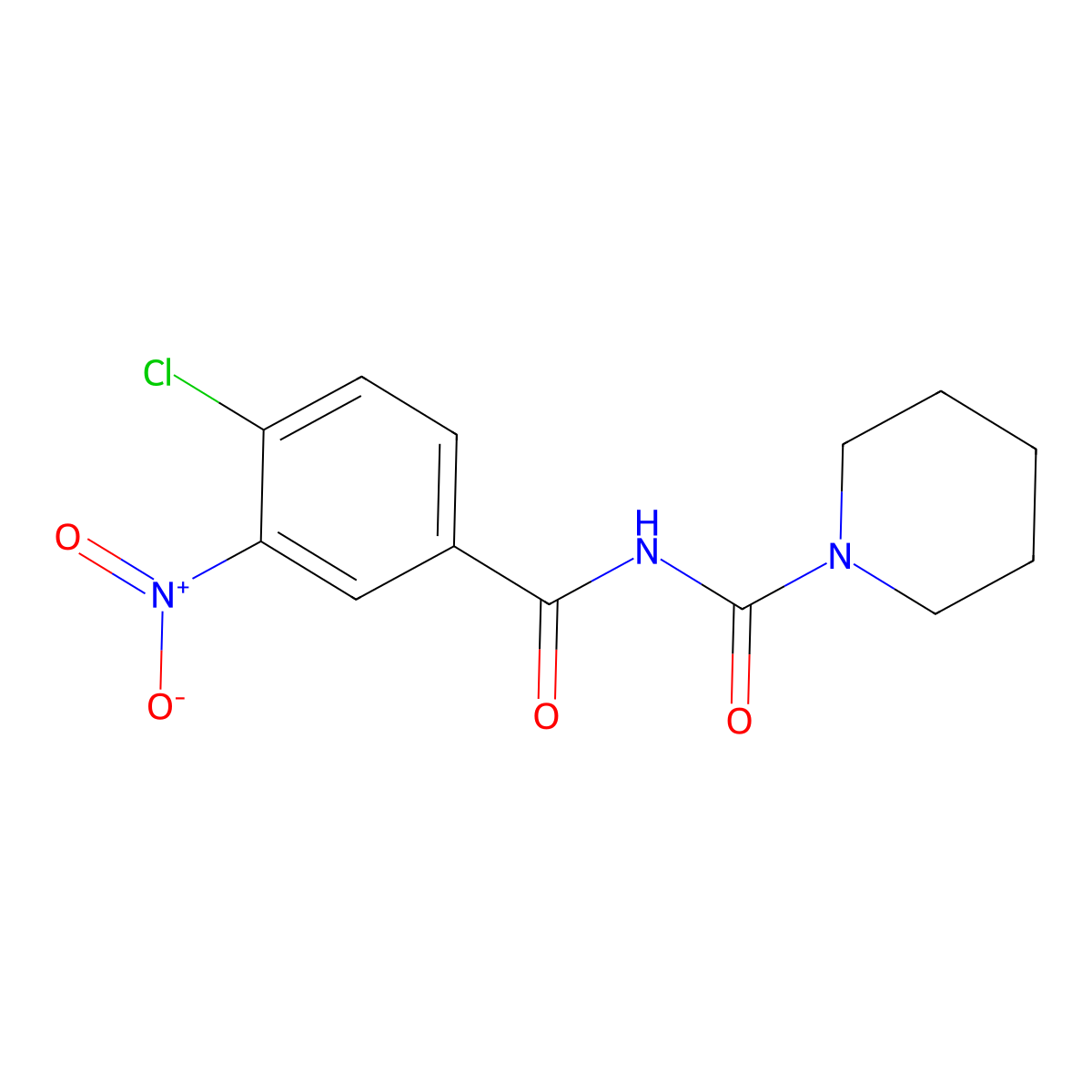 N-(4-chloro-3-nitrobenzoyl)piperidine-1-carboxamide molecular structure, CAS 680212-56-0