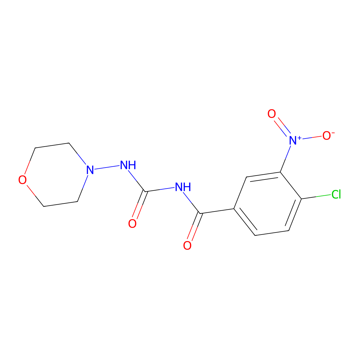 4-chloro-N-(morpholin-4-ylcarbamoyl)-3-nitrobenzamide molecular structure, CAS 680212-62-8