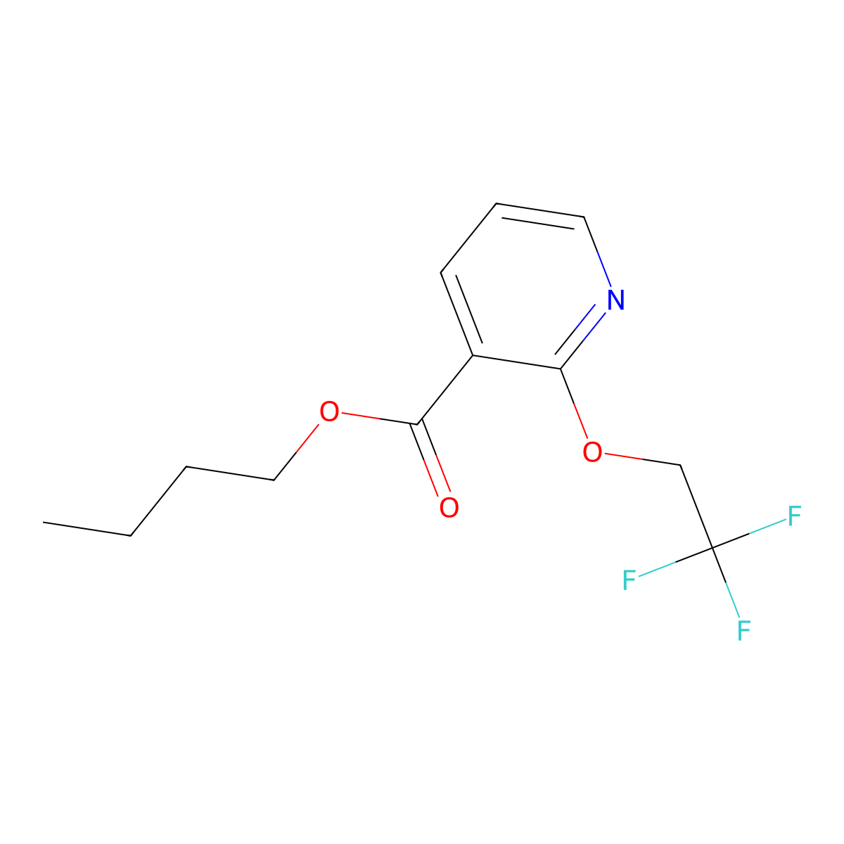 Butyl 2-(2,2,2-trifluoroethoxy)nicotinate molecular structure, CAS 680213-93-8