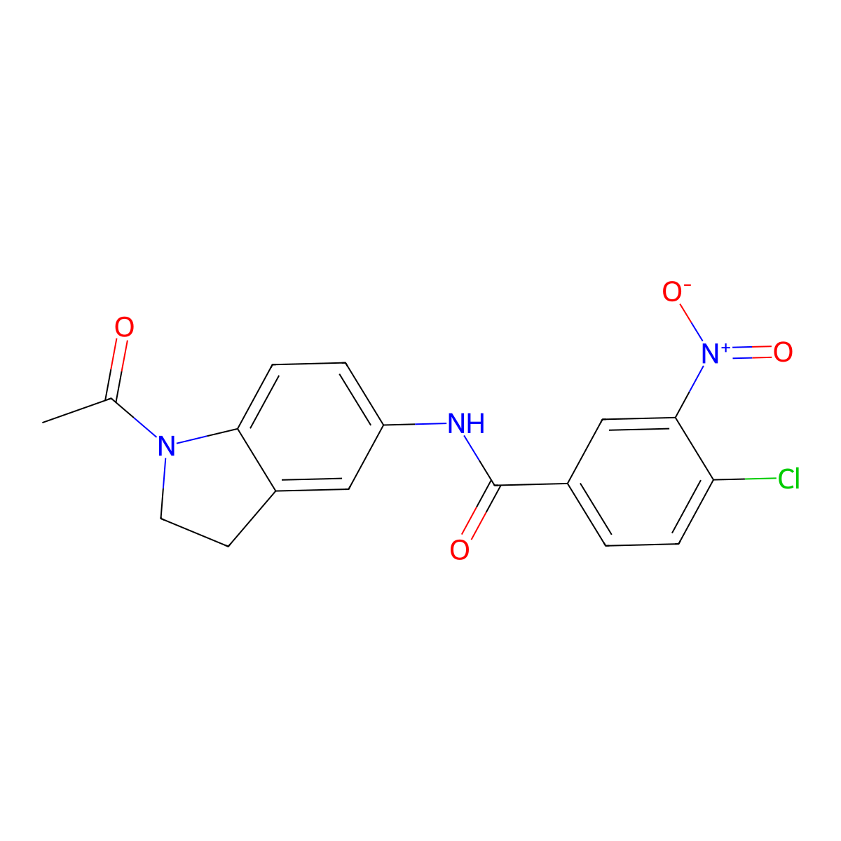 N1-(1-Acetyl-2,3-dihydro-1H-indol-5-yl)-4-chloro-3-nitrobenzamide molecular structure, CAS 680214-07-7